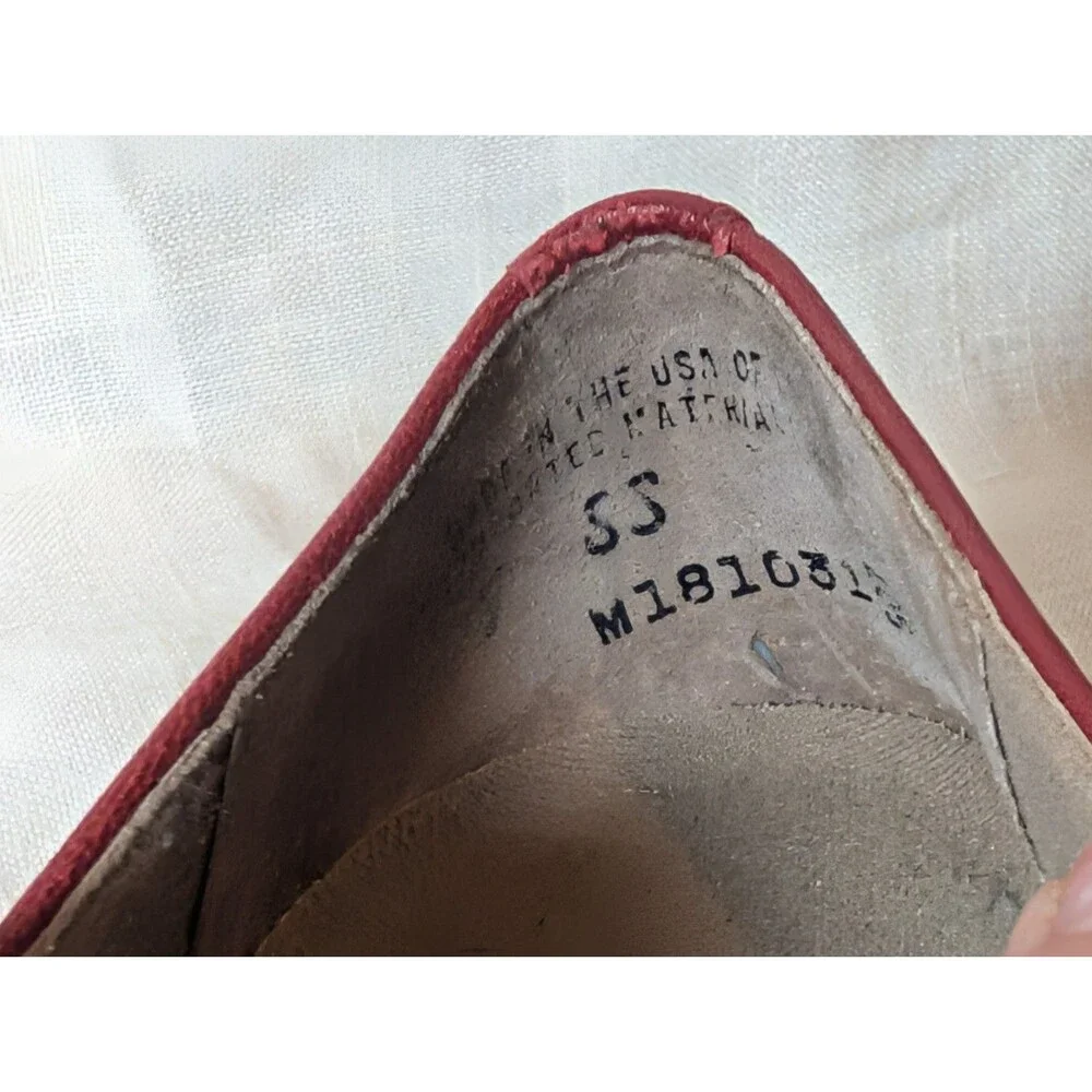 Munro American Women's Red Leather Loafer Slip On Shoes